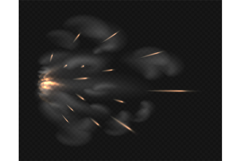 gun-flash-realistic-visual-effect-of-firearm-shot-flying-sparks-and