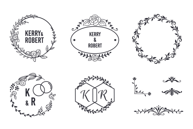 wedding-elegant-monograms-round-frames-and-decorative-corners-for-inv