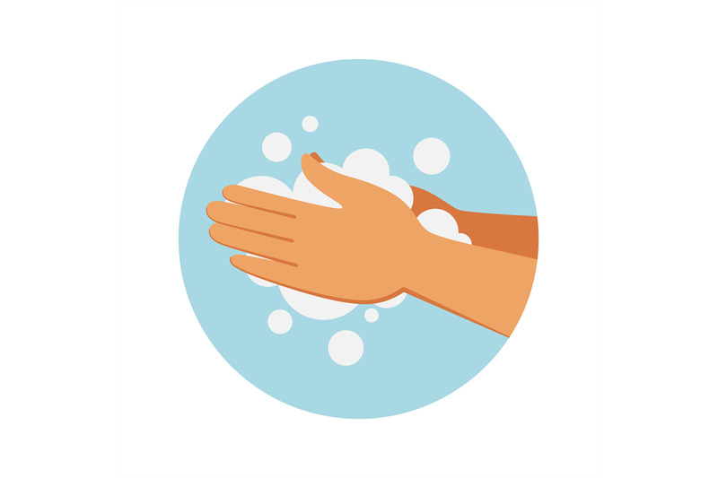 soap-hand-wash-cleaning-process-icon-with-cartoon-soapy-arms-human