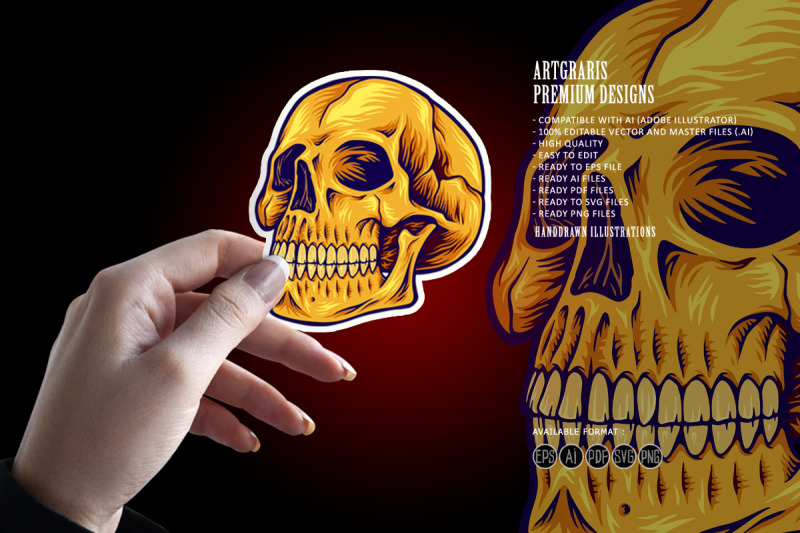 classic-skull-head-logo-mascot-illustrations