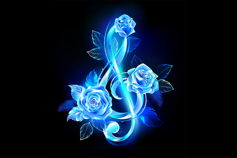 fiery-treble-clef-with-blue-roses