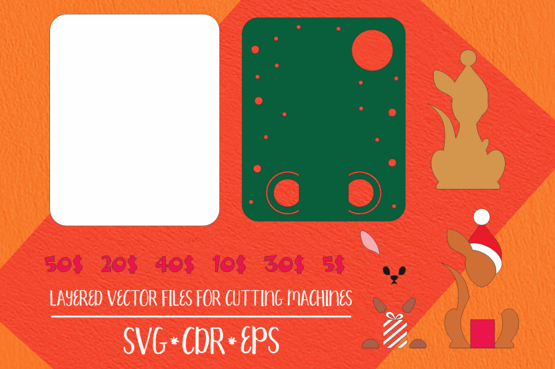 kangaroo-christmas-card-money-holder-template