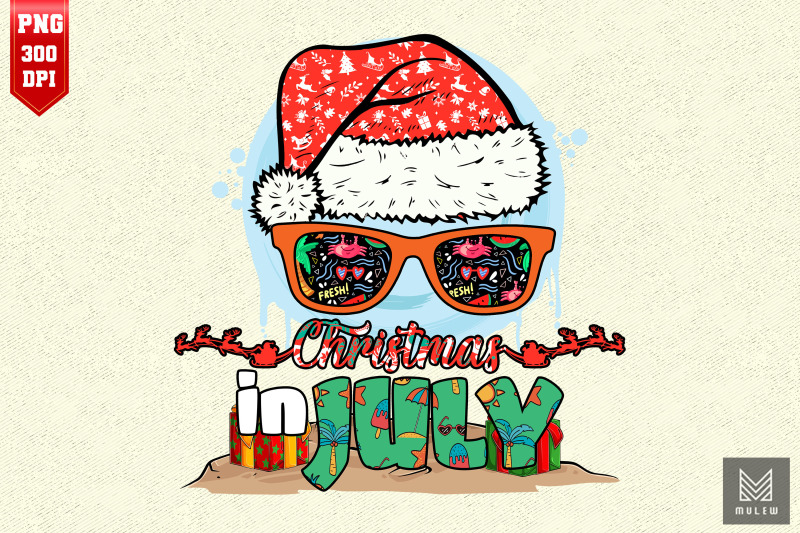 christmas-in-july-santa-hat-sunglasses