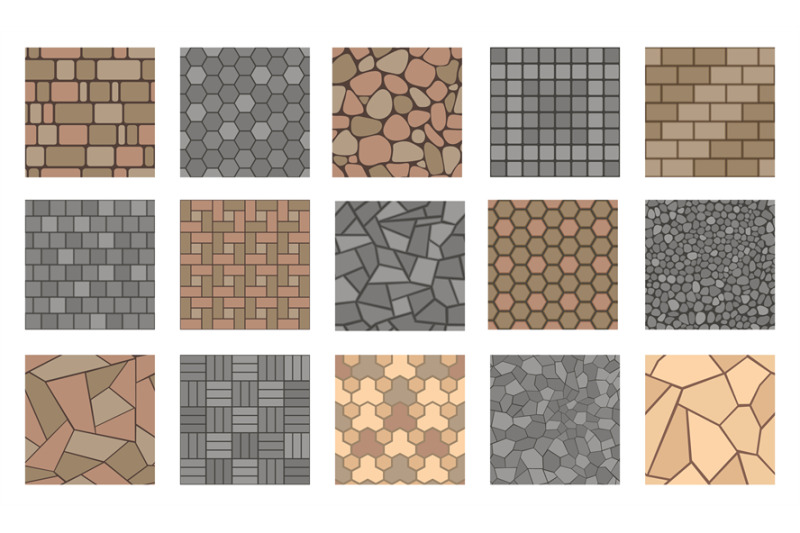 floor-stone-pattern-pavement-tile-of-stone-bricks-and-concrete-road