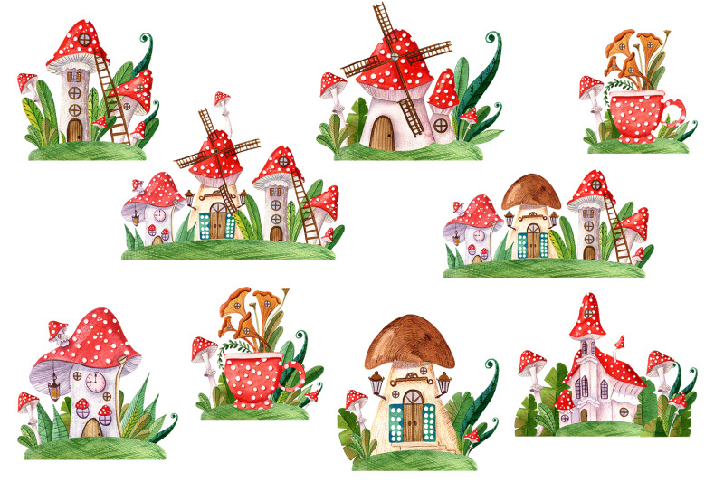 set-of-beautiful-mushroom-houses-fabulous-compositions