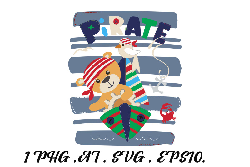 the-bear-the-pirate-animals-baby-baby-print