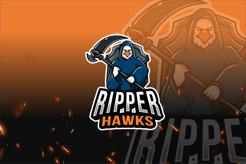 ripper-hawks-esport-logo-template