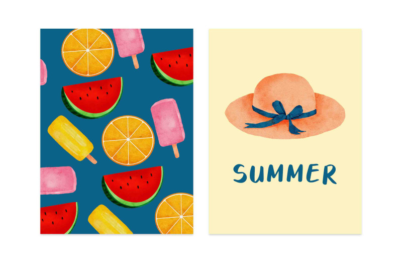 watercolor-summer-holiday-illustration-set