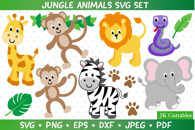 jungle-animals-svg-safari-svg-giraffe-svg-lion-svg-monkey-elephant