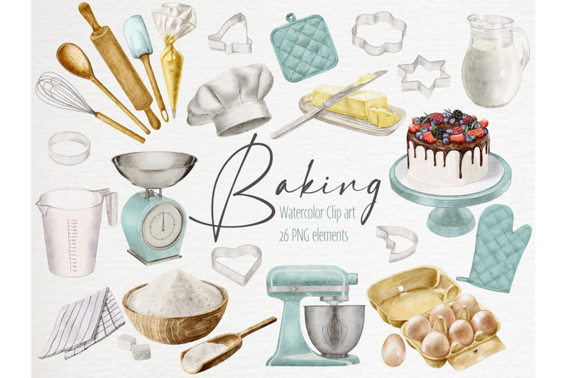 watercolor-baking-clipart-cooking-elements-ingredients-hand-drawn-png