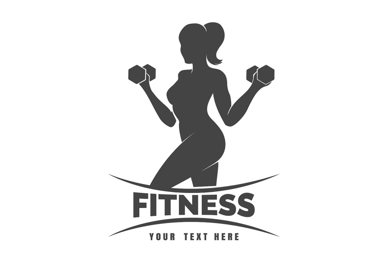 woman-with-dumbbell-fitness-monochrome-logo-on-white