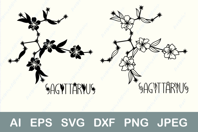 sagittarius-svg-floral-zodiac-signs-svg-horoscope-svg