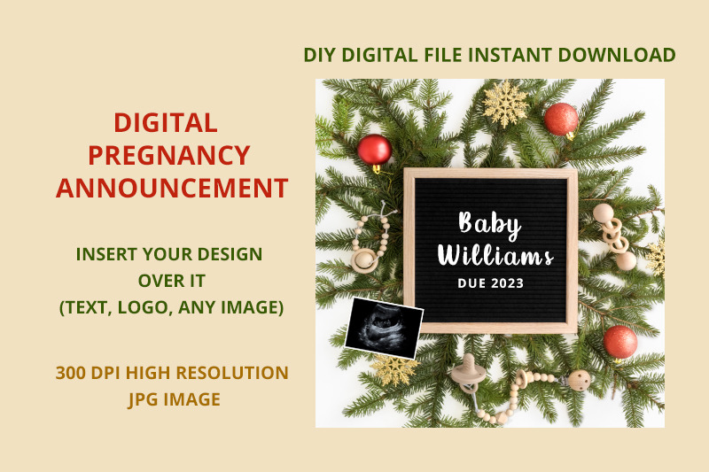 digital-christmas-pregnancy-announcement-social-media-letter-board