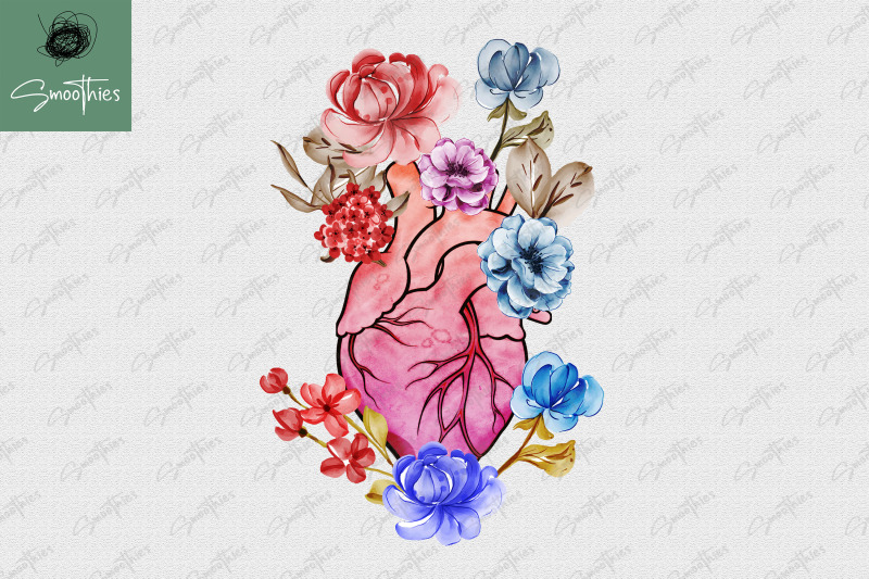 anatomy-heart-with-flower-design-png