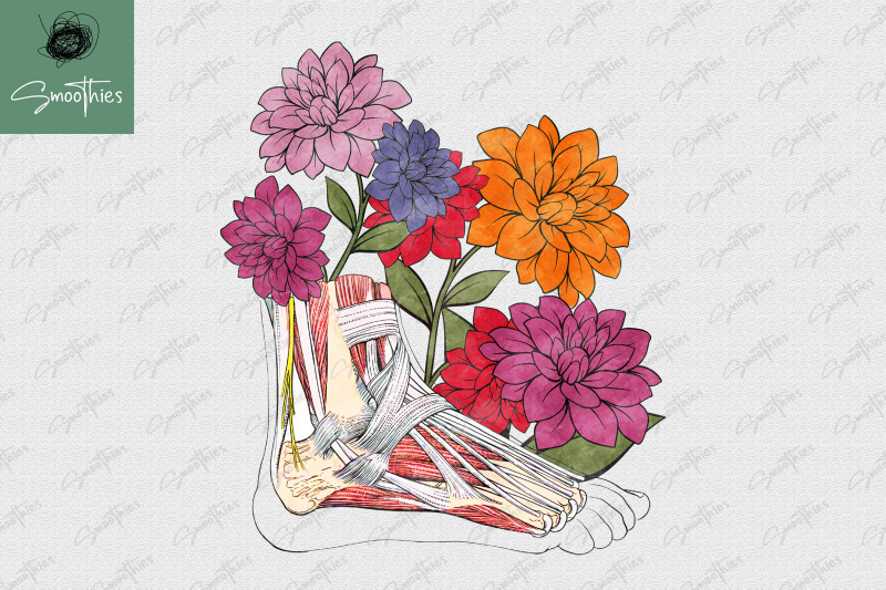 anatomy-foot-with-flower-design