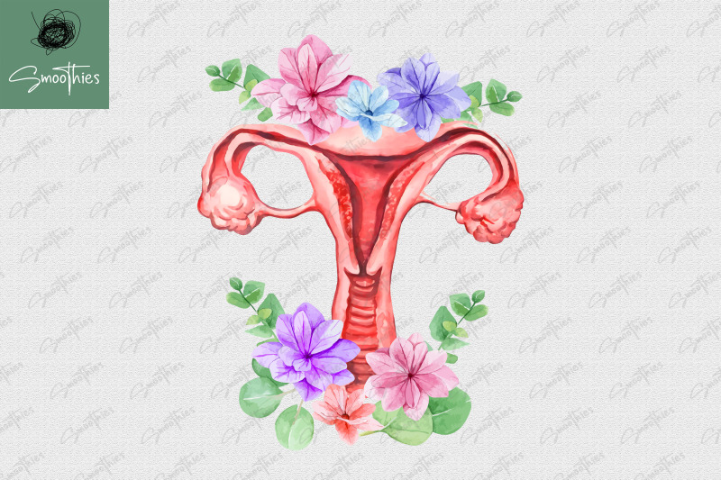 anatomy-uterus-with-flower-design