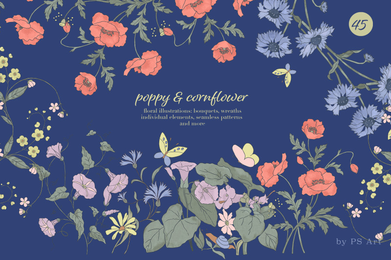 meadow-poppy-cornflower-set