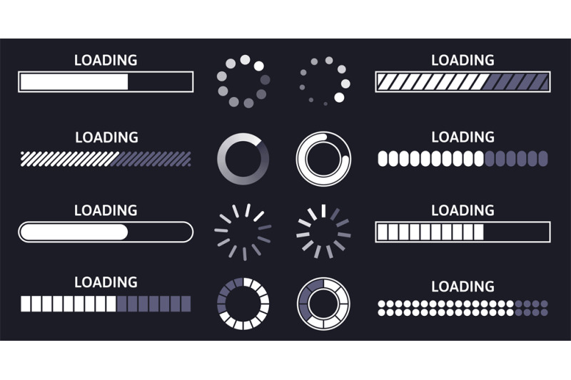 load-indicator-loading-status-bar-round-buffer-download-progress-and