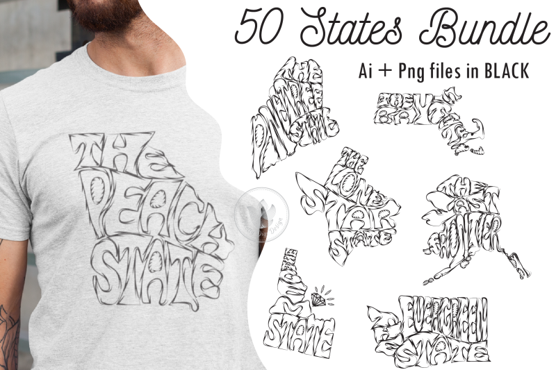 50-states-nickname-tattoo-designs-in-black-america-states