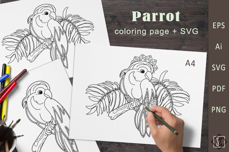 parrot-coloring-svg