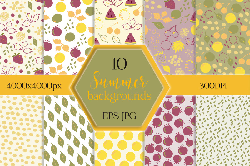 summer-berries-and-leaves-seamless-patterns-papers