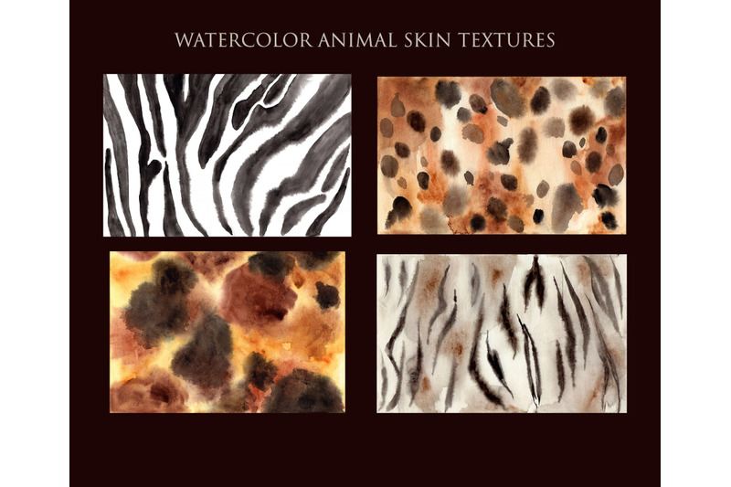 Animal Skin Fur. Watercolor Patterns By Slastick | TheHungryJPEG