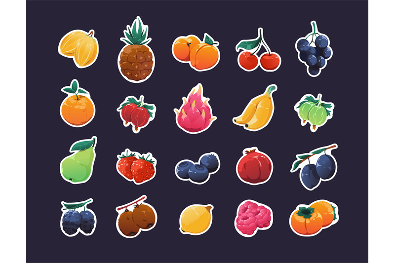 cartoon-fruit-stickers-fresh-colorful-organic-fruits-graphic-bundle