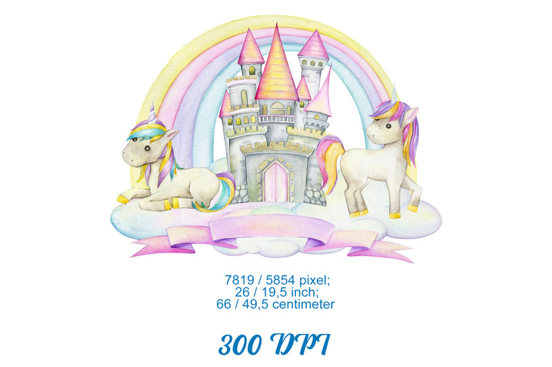 unicorn-watercolor-clipart-instant-download-rainbow-clip-art-magic