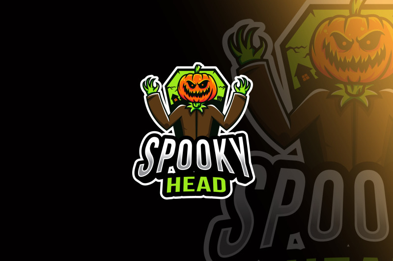 spooky-head-esport-logo-template