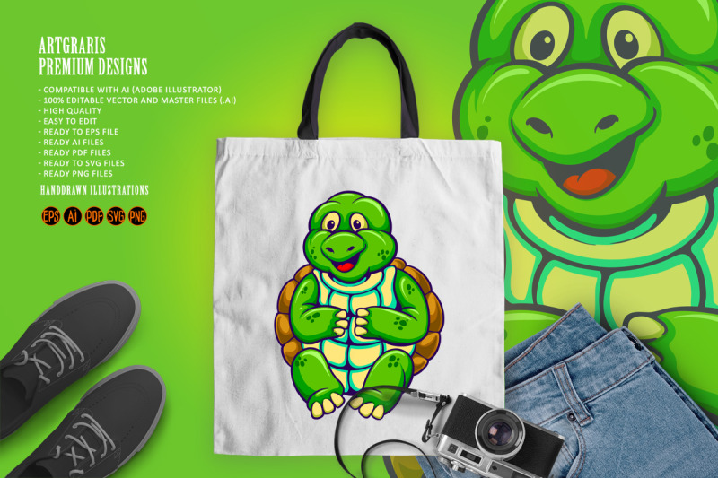 cute-sea-turtle-cartoon-mascot-illustrations