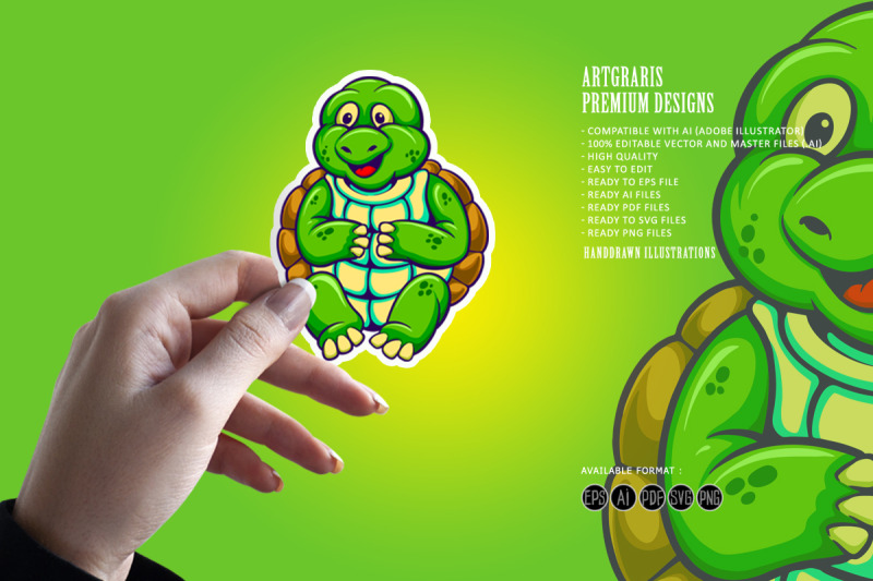 cute-sea-turtle-cartoon-mascot-illustrations