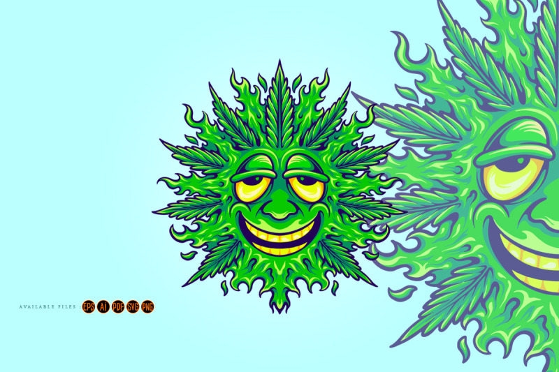 weed-leaf-cute-emoji-smile-illustrations