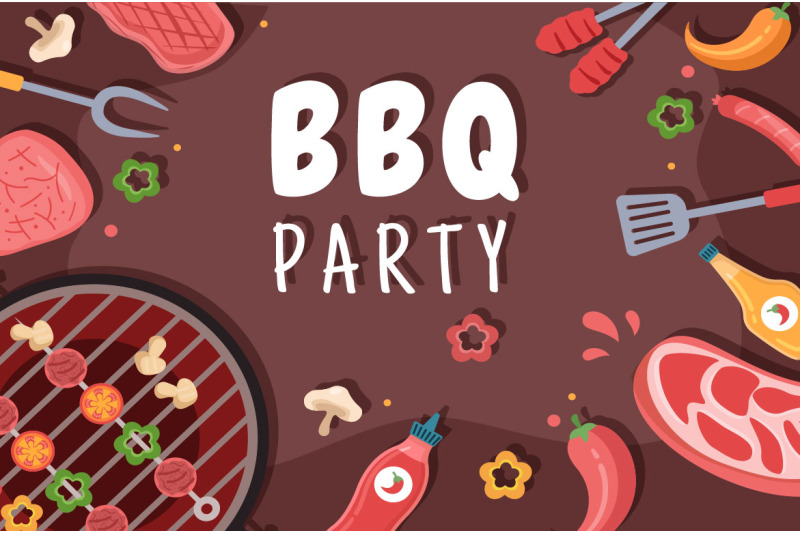 15-bbq-or-barbecue-cartoon-illustration