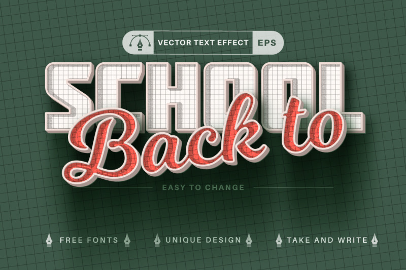 set-10-school-editable-text-effects-font-styles