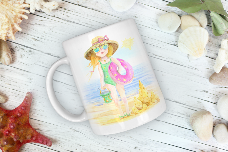 girl-on-the-beach-watercolor-for-sublimation