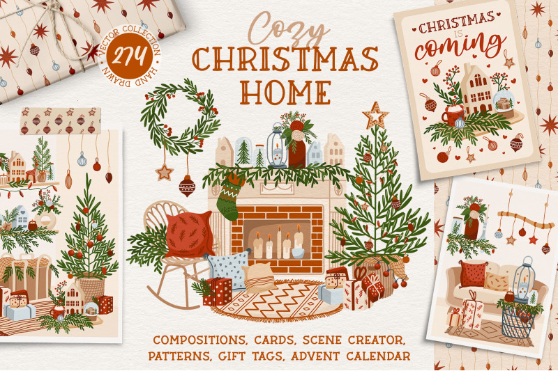 cozy-christmas-home-vector-collection
