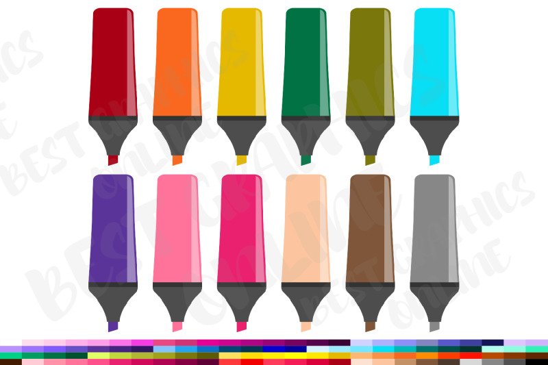 100-highlighters-clipart-set-highlighter-marker-clipart-png