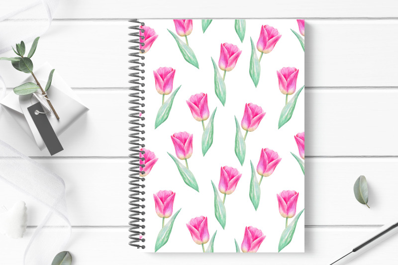 tulips-seamless-pattern-watercolor-spring-flower-paper