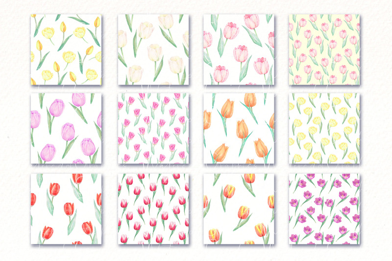 tulips-seamless-pattern-watercolor-spring-flower-paper