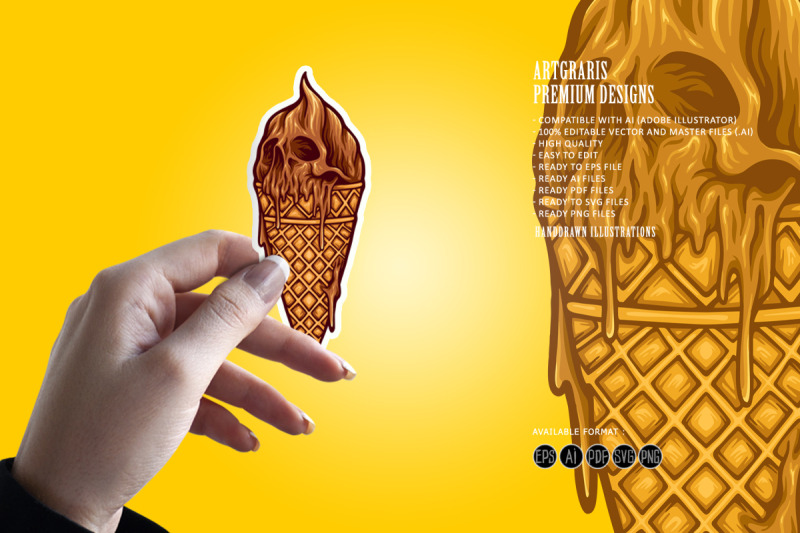 delicious-chocolate-ice-cream-skull-illustrations