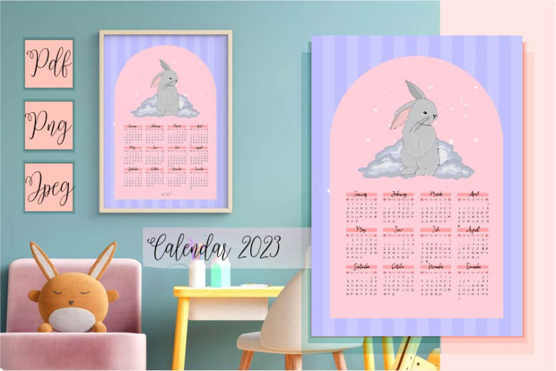 calendar-2023-with-cute-rabbit