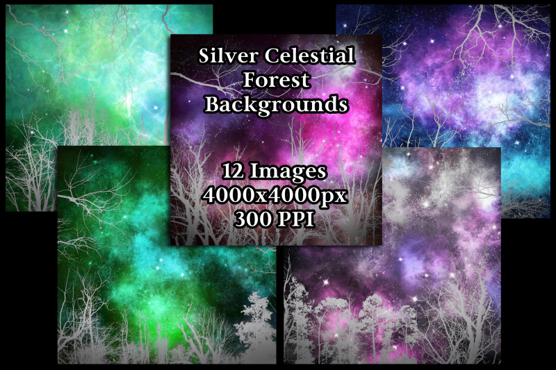 silver-celestial-forest-backgrounds-12-image-textures-set