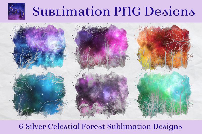 sublimation-png-designs-silver-celestial-forest