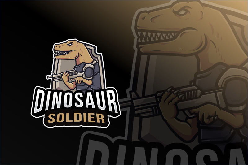dinosaur-soldier-logo-template