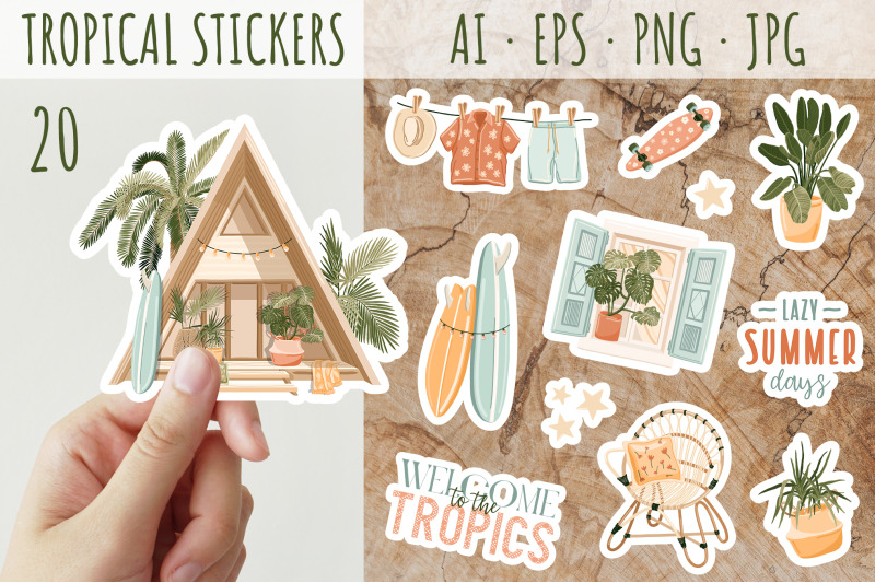 summer-tropical-stickers-printable-stickers-for-cricut