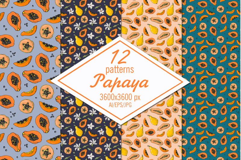 papaya-digital-paper-seamless-patterns