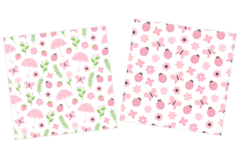 flowers-pattern-ladybug-pattern-summer-pattern