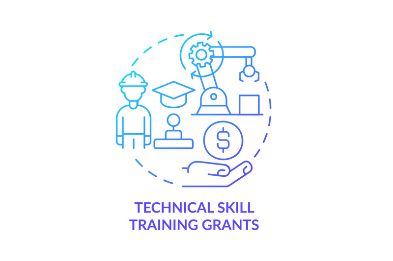 technical-skill-training-grants-blue-gradient-concept-icon