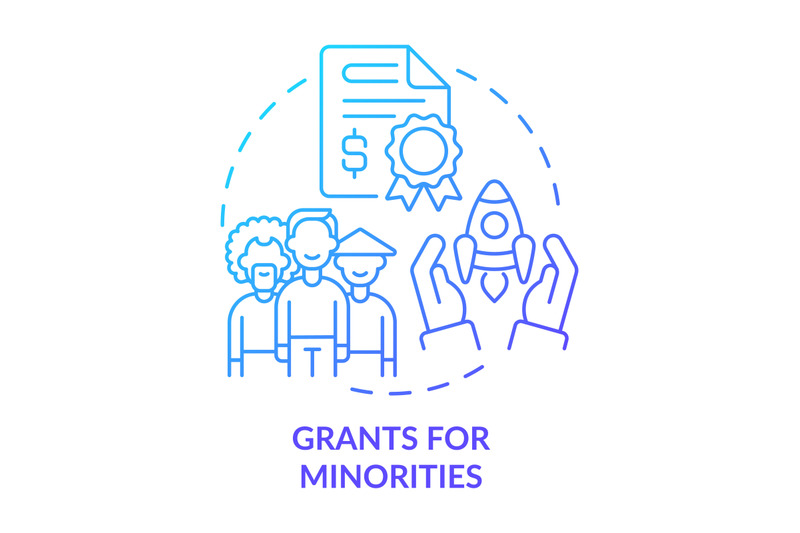 grants-for-minorities-blue-gradient-concept-icon
