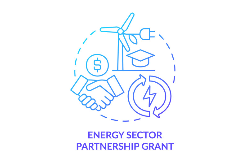 energy-sector-partnership-grant-blue-gradient-concept-icon